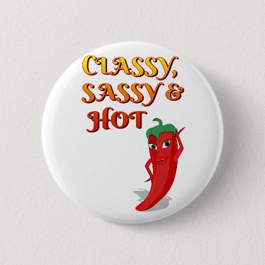 Badge Rond 5 Cm Classé Sassy Et Hot Pepper Diva (Devant)