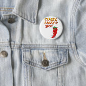 Badge Rond 5 Cm Classé Sassy Et Hot Pepper Diva (En situation)