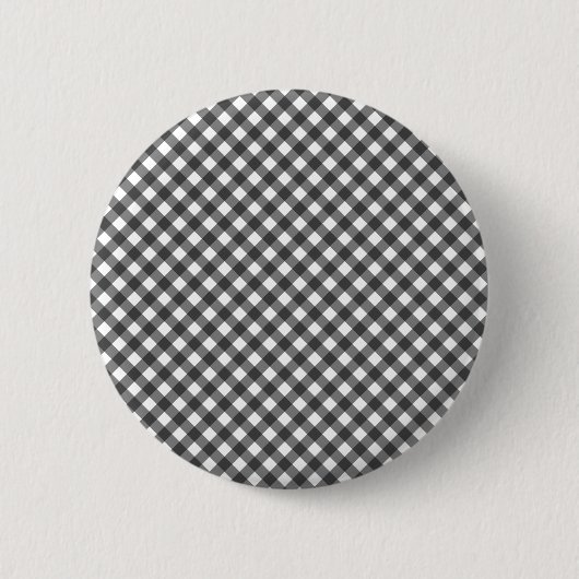 Badge Rond 5 Cm Classic Black And White Diagonal Gingham Plaid (Devant)