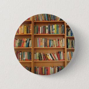 Badge Rond 5 Cm Classic book shelf pattern