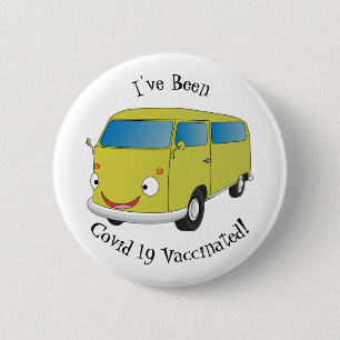 Badge Rond 5 Cm Classic lime green van cartoon