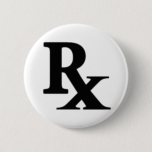 Badge Rond 5 Cm Classic Rx Pharmacie Icône imprimer le cadeau du p (Devant)
