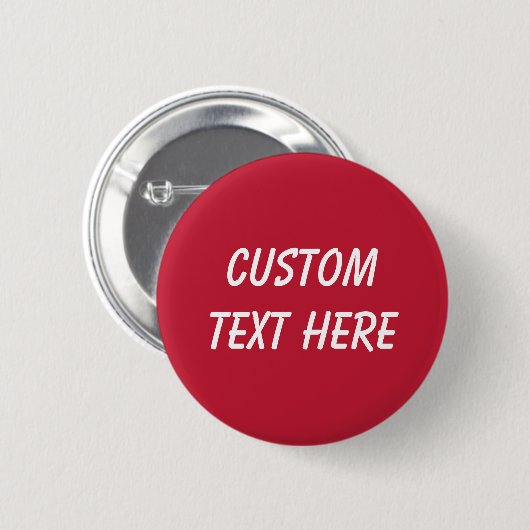 Badge Rond 5 Cm Classic solide Vrai rouge (Devant & derrière)