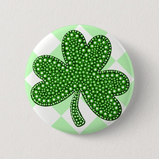 Badge Rond 5 Cm Classique de shamrock de Jour de la Saint Patrick (Devant)