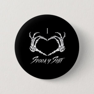 Badge Rond 5 Cm Classique éffrayant - Squelette Mains Coeur