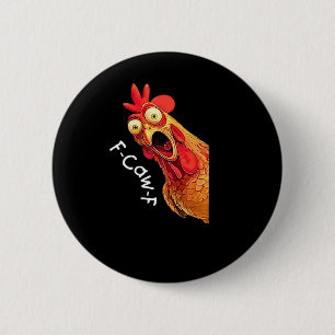 Badge Rond 5 Cm Classique Graphique Vintage F-Caw-F-Poulet