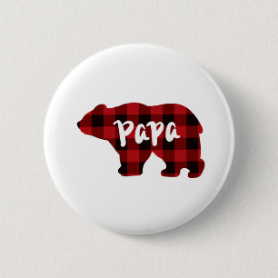 Badge Rond 5 Cm classique rouge noir plaid cadeau ours de pavot po