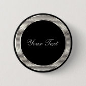 Badge Rond 5 Cm Classy Silver and Black Template (Devant)