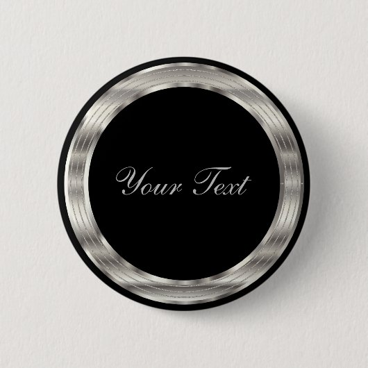 Badge Rond 5 Cm Classy Silver and Black Template (Devant)
