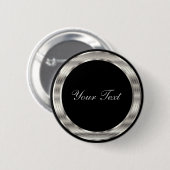 Badge Rond 5 Cm Classy Silver and Black Template (Devant & derrière)