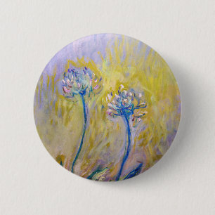 Badge Rond 5 Cm Claude Monet - Agapanthus