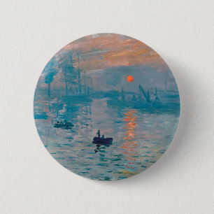 Badge Rond 5 Cm Claude Monet Impression Soleil Levant Français