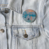 Badge Rond 5 Cm Claude Monet Impression Sunrise Français (En situation)