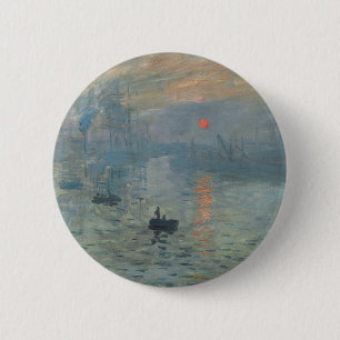 Badge Rond 5 Cm Claude Monet Impression Sunrise Soleil Levant