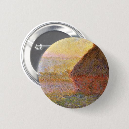 Badge Rond 5 Cm Claude Monet Impressionniste Peinture Graystaks I (Devant & derrière)