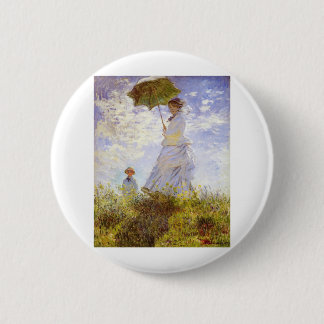 Badge Rond 5 Cm Claude Monet - la femme avec le parasol