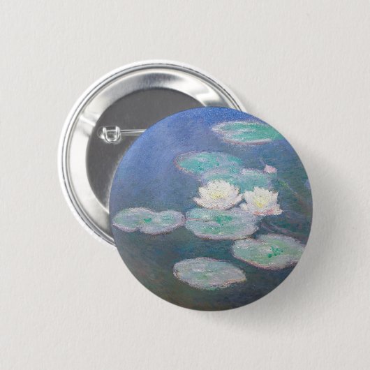 Badge Rond 5 Cm Claude Monet - Lys à eau, effet du soir (Devant & derrière)