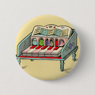 Badge Rond 5 Cm Clavecin actionné par oiseau
