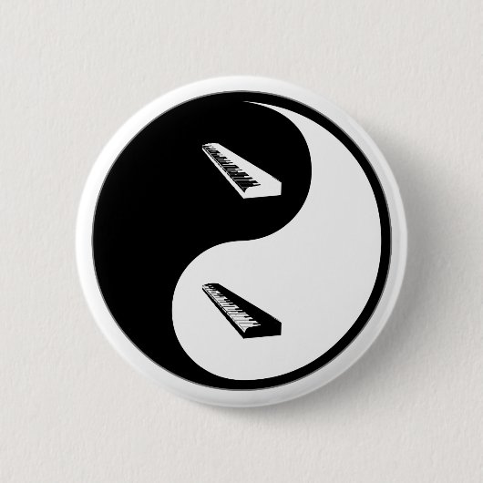 Badge Rond 5 Cm Clavier de Yin Yang (Devant)