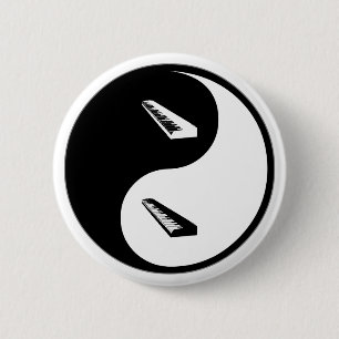 Badge Rond 5 Cm Clavier de Yin Yang