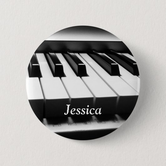 Badge Rond 5 Cm Clavier noir et blanc classique (Devant)
