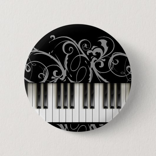 Badge Rond 5 Cm Clavier pour piano (Devant)