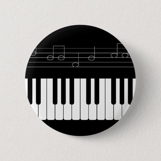Badge Rond 5 Cm Clavier pour piano (Devant)