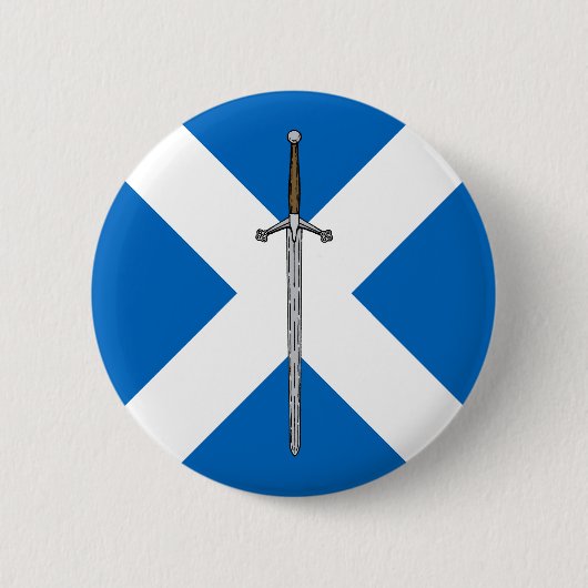 Badge Rond 5 Cm Claymore et Saltire (Devant)
