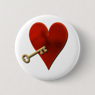 Badge Rond 5 Cm Clé à mon Pin rond de coeur