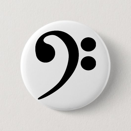 Badge Rond 5 Cm Clé de Fa (Devant)