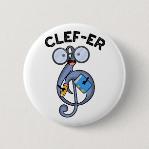 Badge Rond 5 Cm Clé de musique amusante