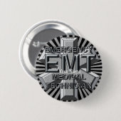 Badge Rond 5 Cm Clé du logo gris EMT (Devant & derrière)
