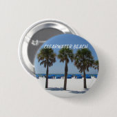 Badge Rond 5 Cm Clearwater Beach, Florida Button (Devant & derrière)
