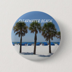 Badge Rond 5 Cm Clearwater Beach, Florida Button