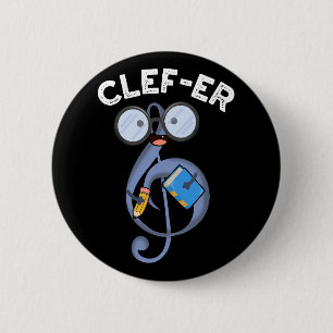 Badge Rond 5 Cm Clef er Funny Music Pun Dark BG