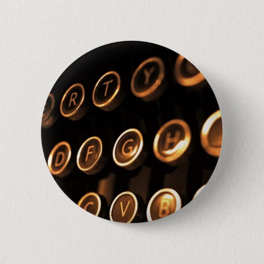 Badge Rond 5 Cm Clés antiques de machine à écrire (Devant)