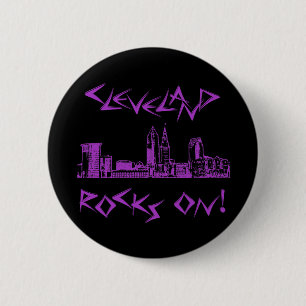 Badge Rond 5 Cm Cleveland Rocks !