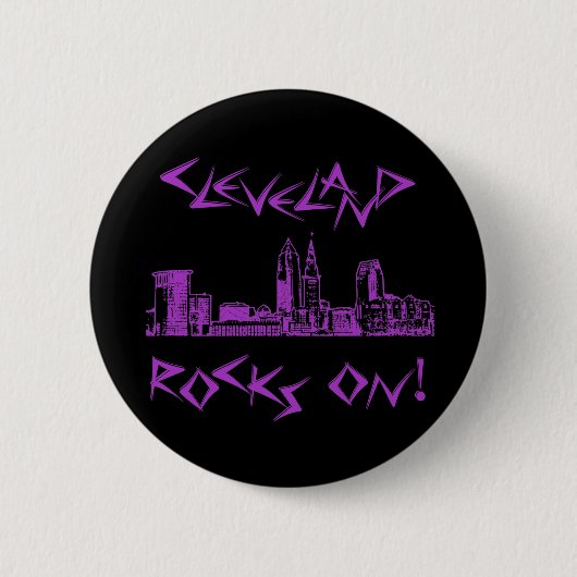 Badge Rond 5 Cm Cleveland Rocks ! (Devant)