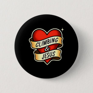 Badge Rond 5 Cm Climbing And Jesus Christian
