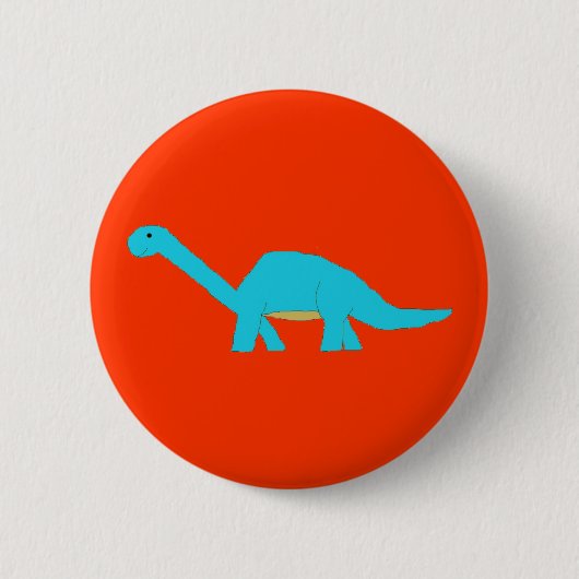 Badge Rond 5 Cm Clin d'apatosaure bleu (Devant)