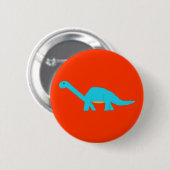 Badge Rond 5 Cm Clin d'apatosaure bleu (Devant & derrière)