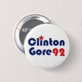 Badge Rond 5 Cm Clinton Gore 92 Démocrate Rétro (Devant & derrière)