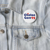 Badge Rond 5 Cm Clinton Gore 92 Démocrate Rétro (En situation)