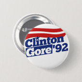 Badge Rond 5 Cm Clinton Gore 92 politique rétro (Devant & derrière)