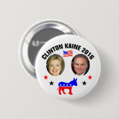 BADGE ROND 5 CM CLINTON KAINE 2016 (Devant & derrière)