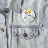 Badge Rond 5 Cm Clôture avec le sourire (En situation)