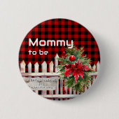 Badge Rond 5 Cm Clôture de Noël Plaid de Buffalo Future Maman (Devant)