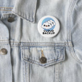Badge Rond 5 Cm Cloud Backup Funky Computer Météo Pun (En situation)