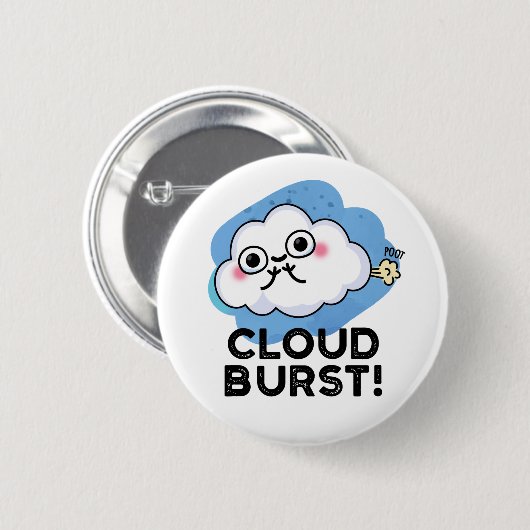 Badge Rond 5 Cm Cloud Burny Funny Cloud Fart Pun (Devant & derrière)