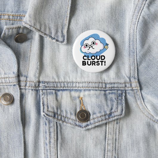 Badge Rond 5 Cm Cloud Burny Funny Cloud Fart Pun (En situation)